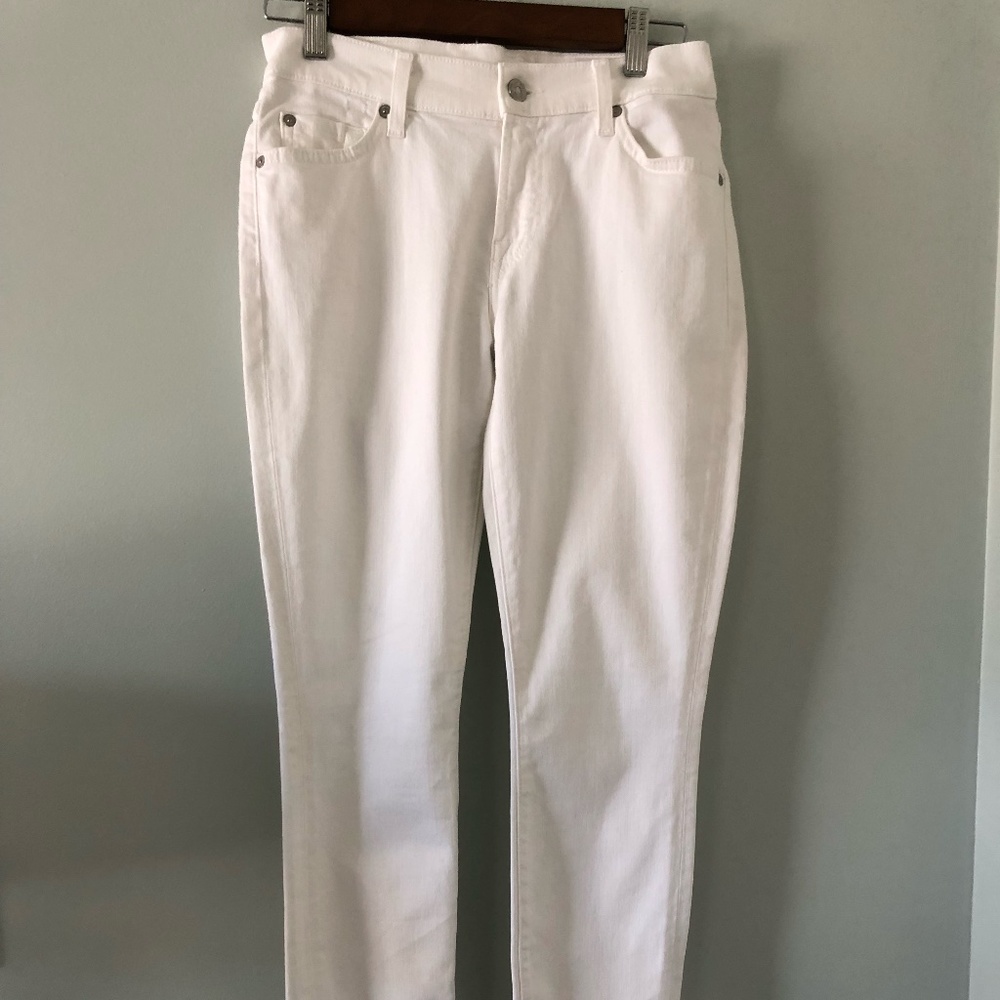 7 For All Mankind White Skinny Jeans